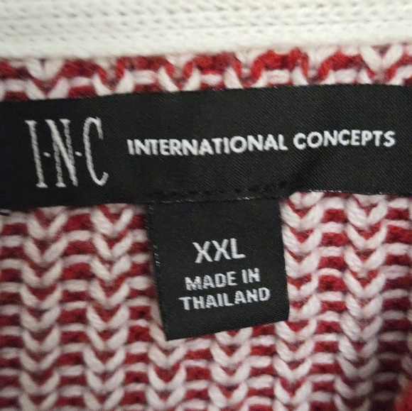 INC International Concepts Mens Colorblocked Hoodie Sweater Cotton Red XXL - Picture 3 of 3